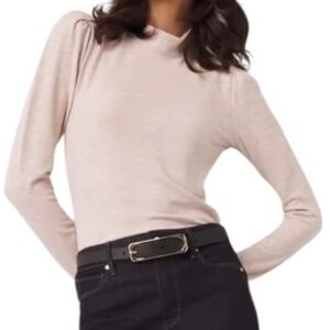 WHBM Puff Sleeve Mock Neck Snit NWT
